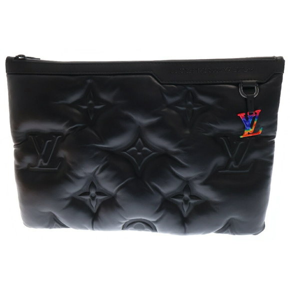 Louis Vuitton Pochette Leather Clutch Bag Black - Picture 1 of 6